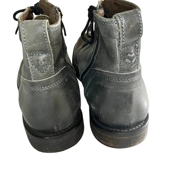 Bed Stu Cobbler Series Black Gray Leather Side Zip Up Boots Size 9.5 - Picture 6 of 7